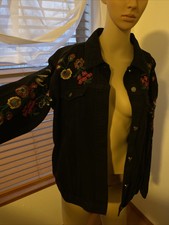 Floral Jean Jacket L Gianni Bini