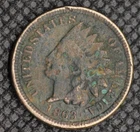 1863 Indian Head Penny Cent, Copper Nickel, Good, Civil War Era,  1273