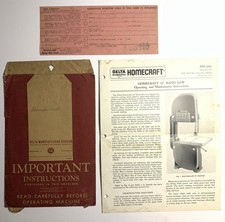 Vintage Delta Milwaukee Homecraft Band Saw Owners Manual   Model PM-1694