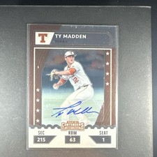 Ty Madden 2021 Panini Elite Extra Edition College Tickets Auto 30/99 Texas