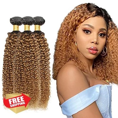 NiegMeag 1b/27 Ombre Kinky Curly 3 Bundles 18-22'' Remy Hair