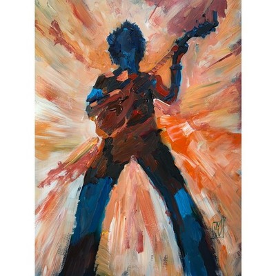 Original Impasto Stu Mackenzie King Gizzard Psychedelic Wall Art Painting 16''