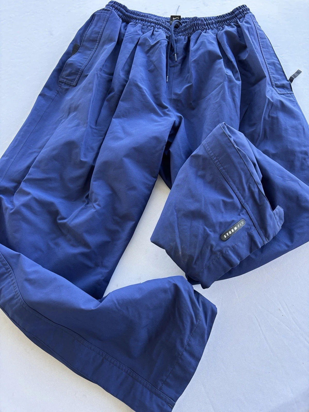 Nike Storm-FIT Men's Rain Pants Blue Elastic Waist Drawstring 32" Inseam