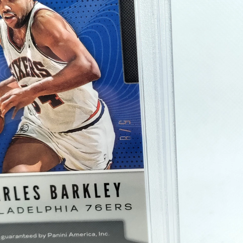 /8 PSA 9 10 Charles Barkley Auto 2019-20 Prizm CHOICE Signatures Autograph Green - Image 3 of 4