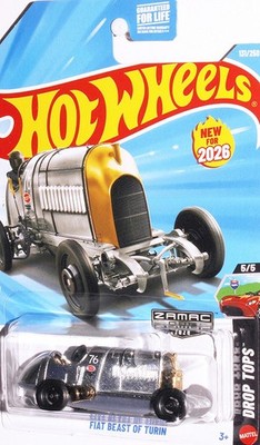'26 HotWheels ZAMAC Fiat Beast of Turin #5) Drop Tops Series MOC