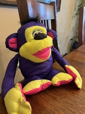 Vintage 1994 Fisher Price Puffalumps 12" Chattering Chimps Plush Monkey Used
