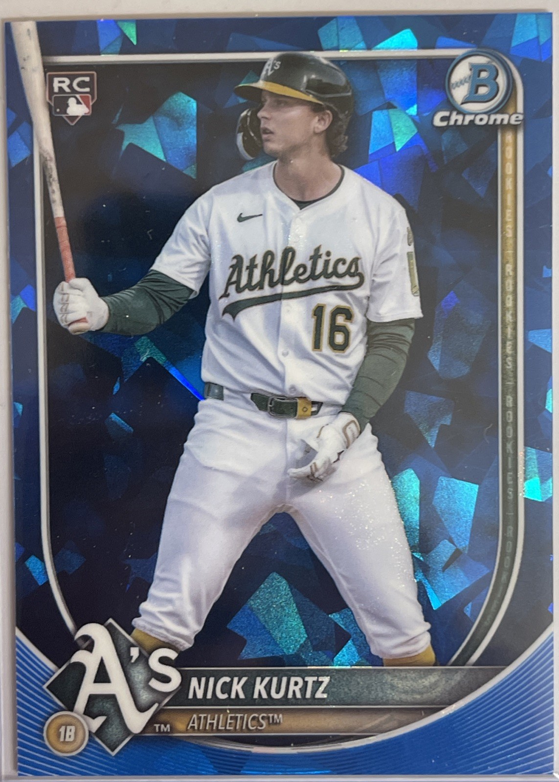 Nick Kurtz 2025 Bowman Chrome Sapphire Edition  Rookie #93. Athletics.