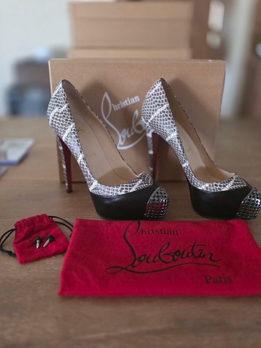 Snake Christian Louboutin Maggie Kid Watersnake Opaco Metal Toe