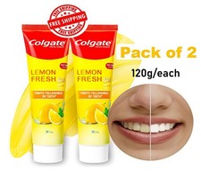 Colgate Lemon Fresh Gel Toothpaste - Fights Yellowness of Teeth 2 x 120 g