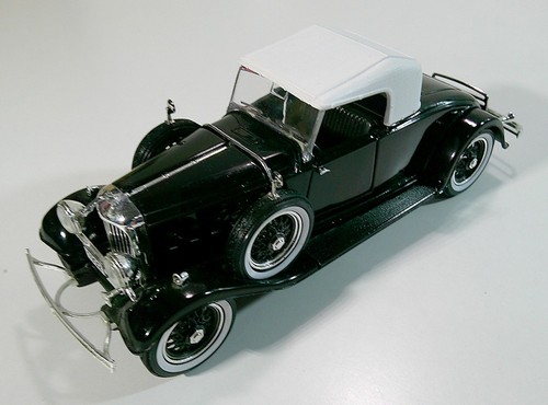 Used 1932 Lincoln Roadster Model Car Arko Products Black Diecast Damaged Light