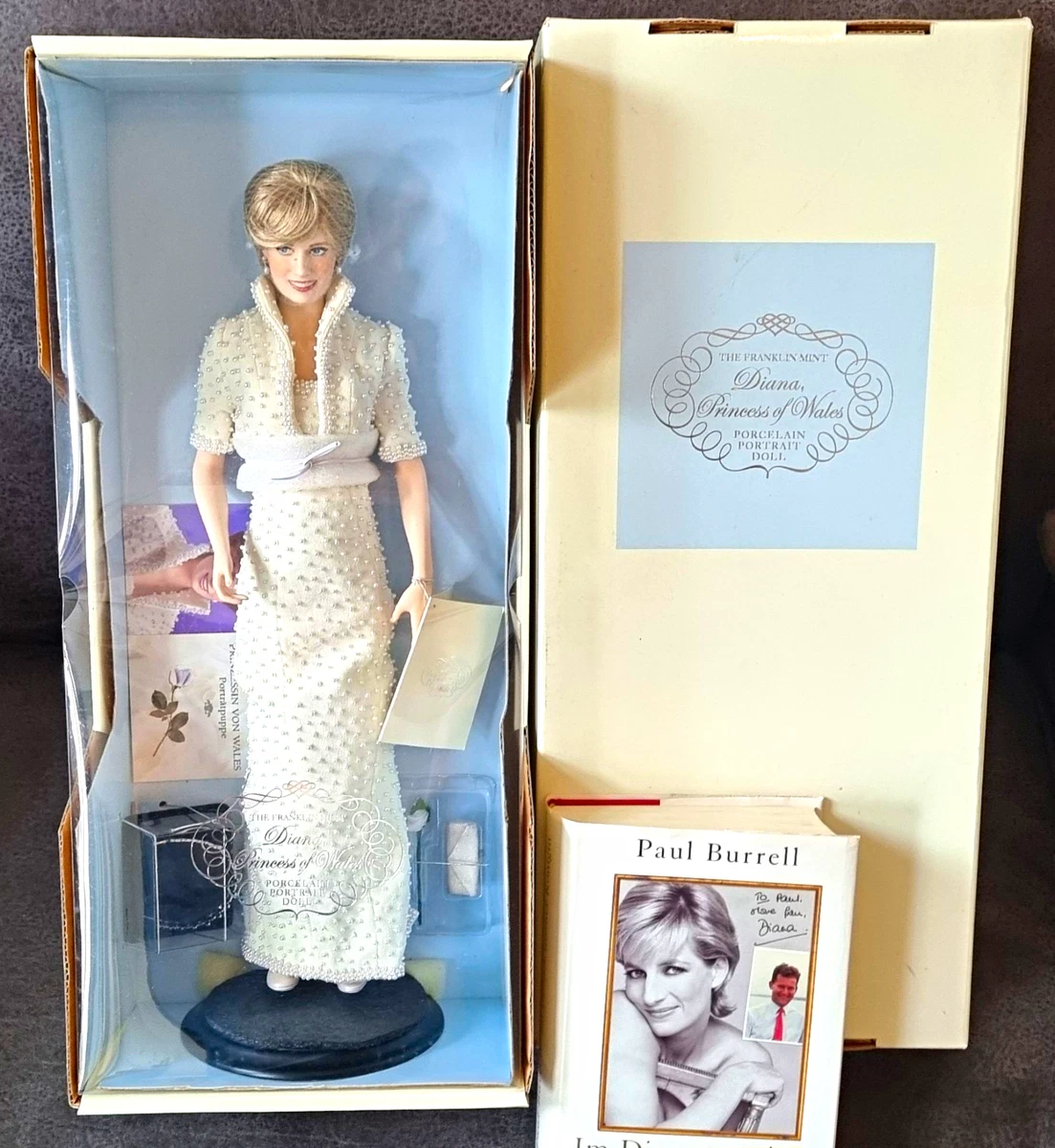 The Franklin Mint Diana Princess of Wales Porzellanpuppe NRFB Neu OVP