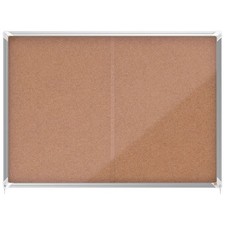 Image of Nobo Premium Plus Cork Lockable Notice Board 18xA4 1902575