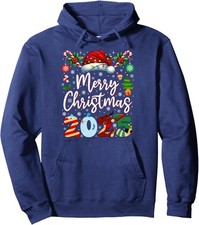 Merry Christmas Red Santa Hat Reindeer Matching Unisex Hooded Sweatshirt