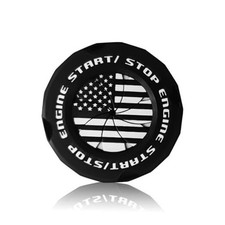 Car Push Start Button Cover American Flag Rotary Push to Start US Flag Black