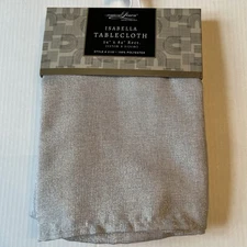 American Linen Home Collection Tablecloth 54”x84” Silver Gray NWT