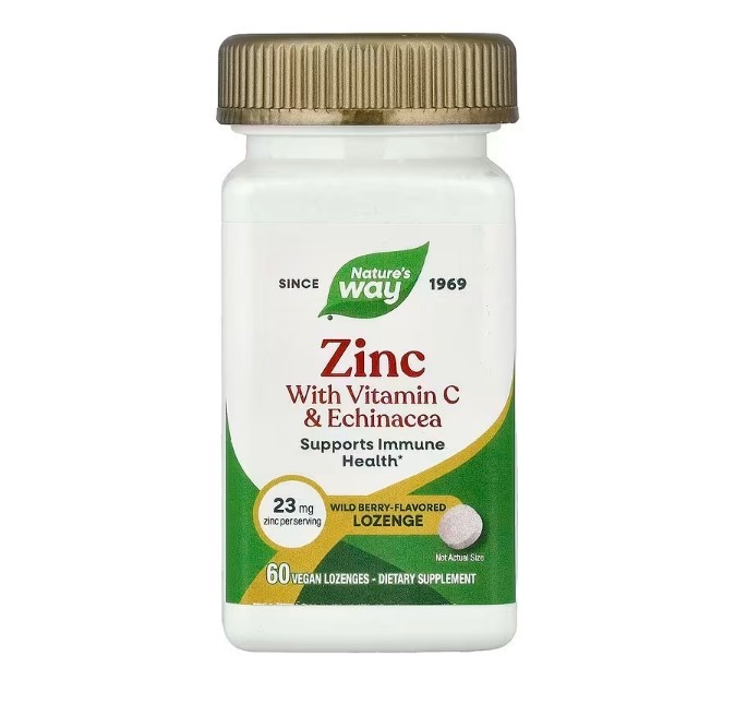 Nature's Way, Zinc Lozenges, 4 PACK, Wild Berry Flavored, 60 Vegan