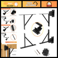 Heavy Duty Adjustable Gate Corner Brace Bracket Kit - Durable Iron for Shed Dr