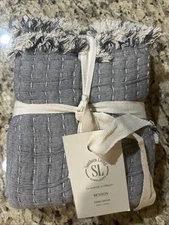 Southern Living Simplicity Benton Pillow Sham Grey Tan  Euro Size