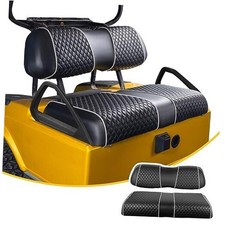 Golf Cart Seat Covers Fit for Club Car Black and White Piping Fit Club Car DS