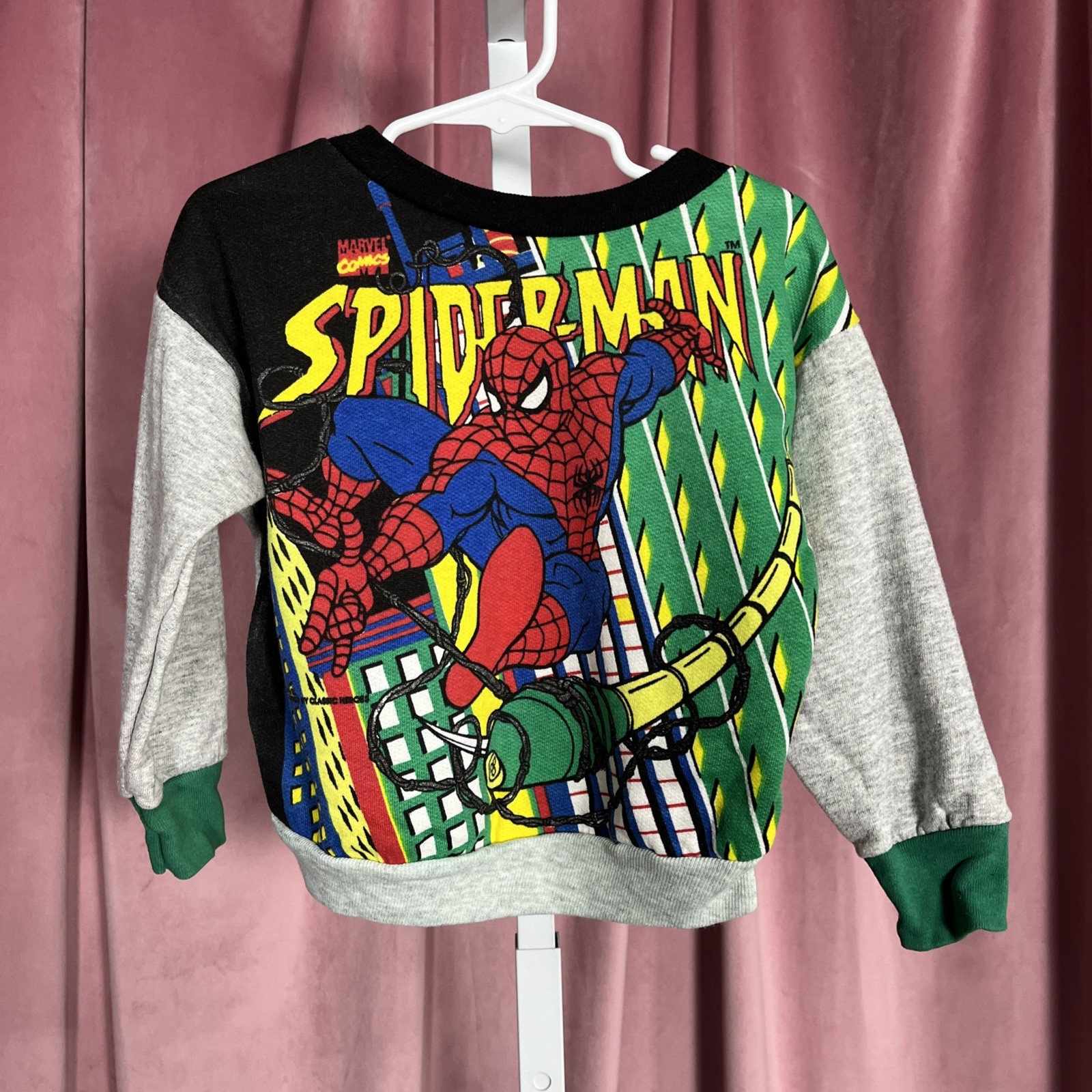 Vintage Spiderman Sweatshirt Boys Size 90s 1996 AOP front Marvel -  Size 4T