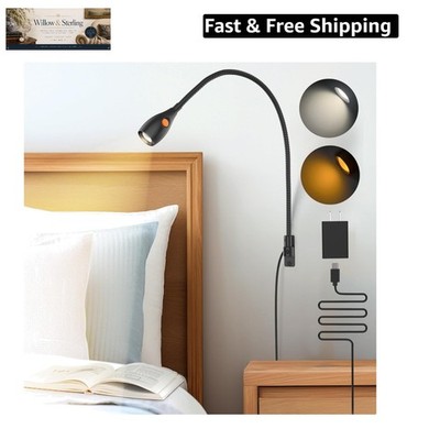 Wall Mounted Reading Light, Minimalist Headboard Mount Book Light, Dimmable L...