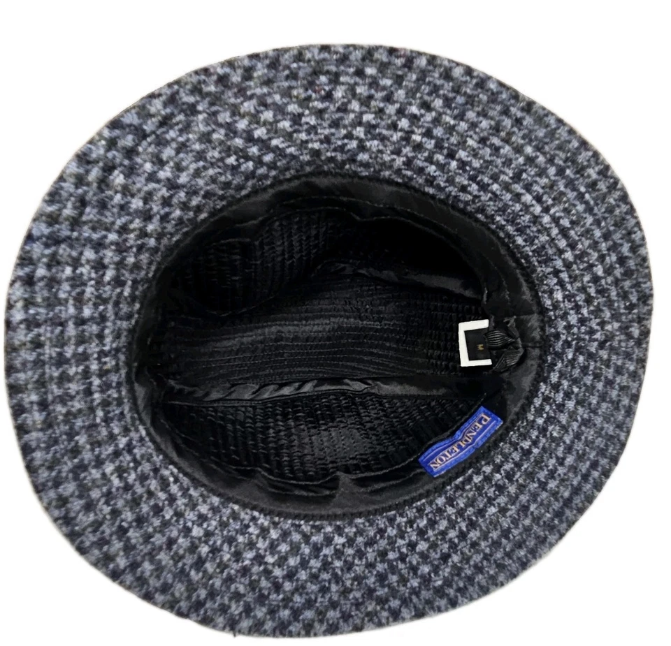VTG Pendleton Pure Virgin Wool Houndstooth Trilby/Fedora Hat Sz M Preppy Classic - Image 2 of 4