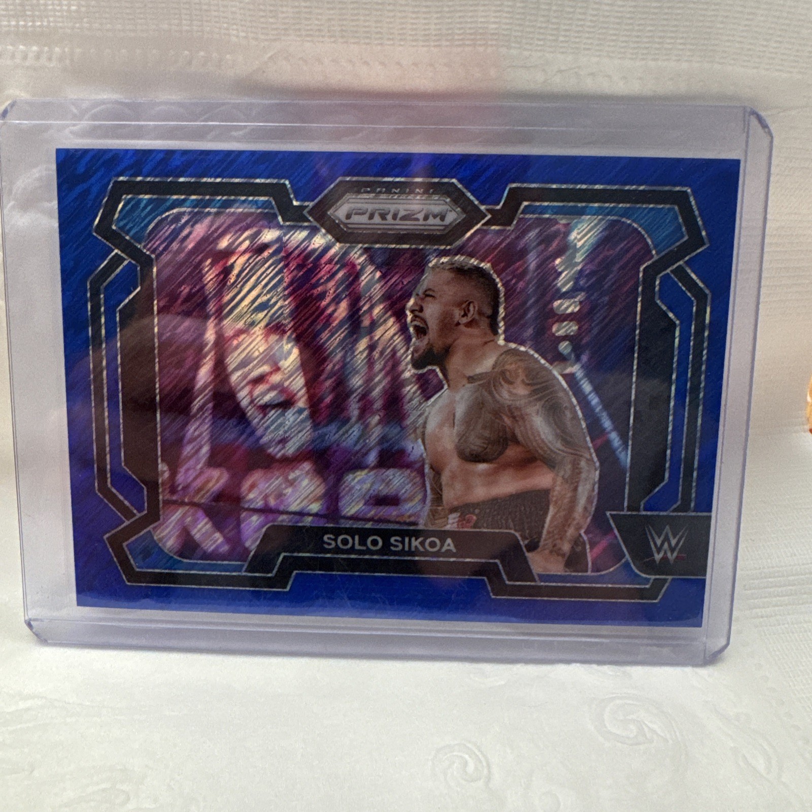 2024 SOLO SIKOA WWE Panini Prizm Blue Shimmer FOTL /11 #49 PSA 10 Smackdown