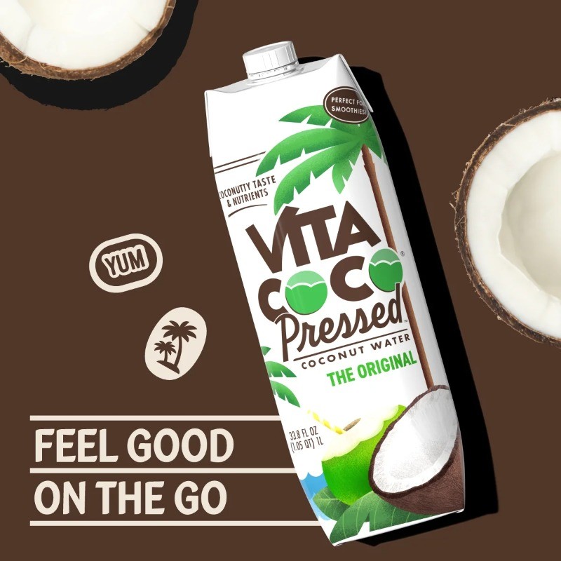(2 pack) Vita Coco Pressed Coconut Water, 1 Lt