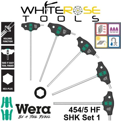 Wera Schraubendreher-Satz T-Griff Sechskant Haltefunktion 454/5 HF SHK Set 1 5tlg 4-8mm