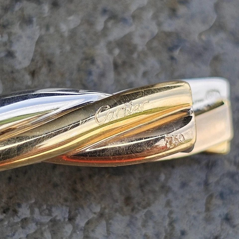 卡地亚复古领带夹 18k Twist 玫瑰白金 Trinity 2.25" 9.8 克 — 第 2/4 张图片