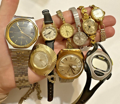 Viele Timex Herren Damen Vintage Modern Armbanduhren Batterie Mechanische Wie Is