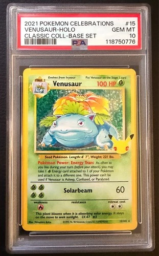 2021 POKEMON CELEBRATIONS VENUSAUR HOLO #15 PSA 10 GEM MT