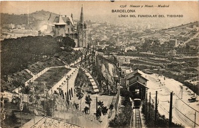 CPA SPAIN Barcelona - Linea del Funicular del Tibidabo (282197)