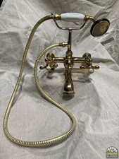 Beautiful Vintage Adjustable Brass Telephone Clawfoot Tub Faucet w Handshower