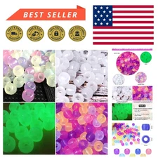 8mm Glow in the Dark Pony Beads - 1000 Assorted Plastic Beads for DIY Creations