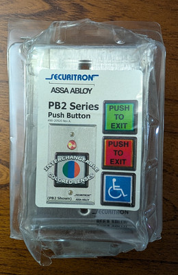 Assa Abloy Securitron PB2E - spring loaded momentary 2'' square, exit button