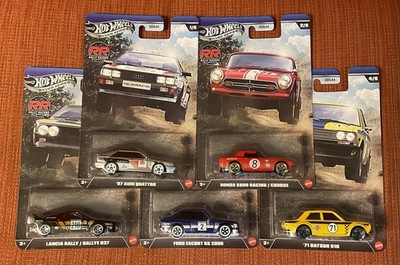 Hot Wheels Silver Series Rally Racers 5 Car Set With Metal Base Lancia.