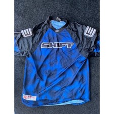Shift Racing Motocross Jersey Blue Black Mesh Short Sleeve Logo Mens Large