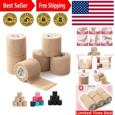 Cohesive Bandage Wraps, 6 Skin Tone Rolls - 2" x 5 Yards, Sterile Breathable