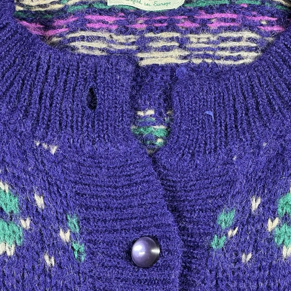 复古 United Colors Of Benetton 粗针织 Fair Isle Cardigan 毛衣 阅读 — 第 3/4 张图片