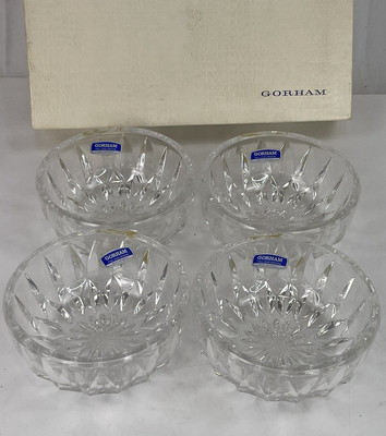 Gorham Althea Bowls Small Fruit Candy Dish SET (4) Vtg Full Lead Crystal Germany