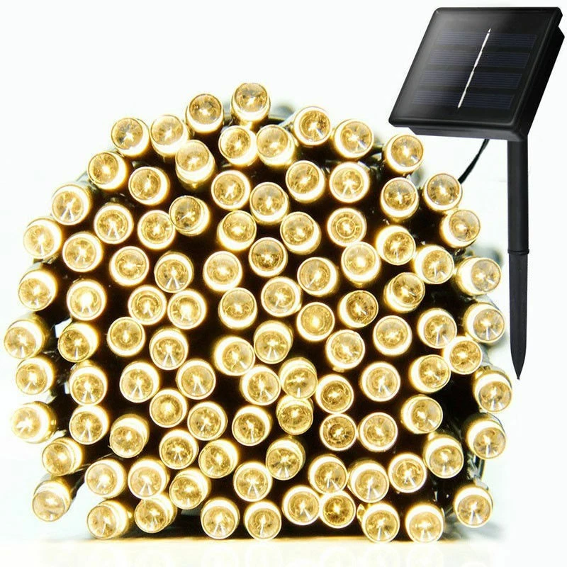 50M 500 LED Solar String Lights Warm White 8 Modes Xmas Decorations Lighting US