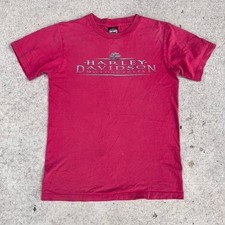 Vintage Red Harley Davidson Tee Orlando Gator Grunge Graphic red made in USA