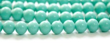 Vintage Green Turquoise Glass Beads Japan 8- 9mm 6 jpn005K