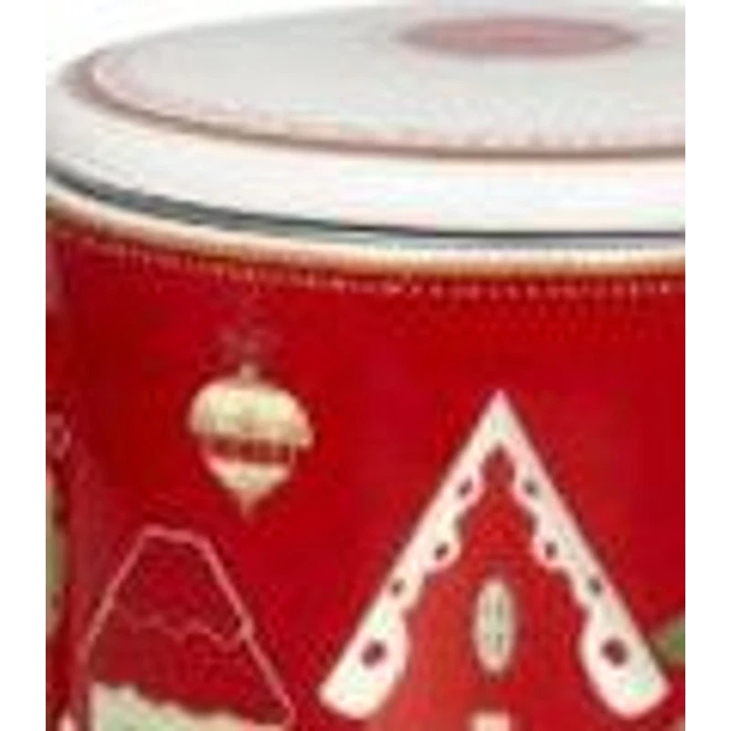 Mug Natale con Tappo e Filtro BRANDANI Villaggio in Festa Rosso Porcellana, fotografia 8 di 9
