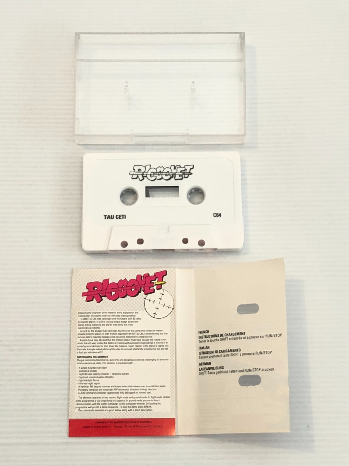 C64 Tau Ceti (Game Cassette / Tape) Commodore 64 / 128