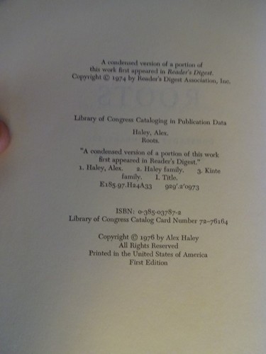 "ROOTS" The Saga of an American Family by Alex Haley, 1st Edition, 1976 - 第 6/12 張圖片
