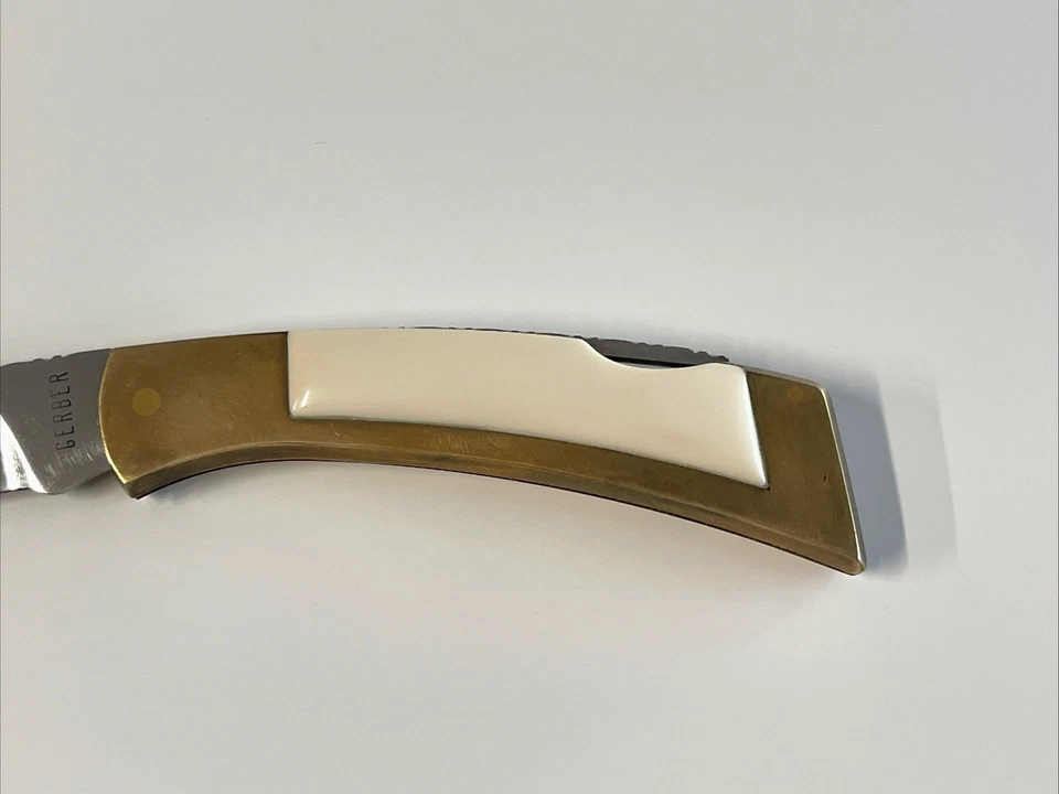 Gerber Sportsman II Folding Knife White Micarta Filework USA Custom - Image 4 of 4