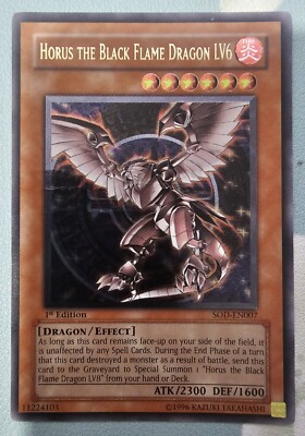 Yugioh - Horus the Black Flame Dragon LV6 SOD-EN007 - Ultimate 1st Ed. (Damaged)