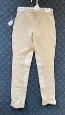 TUFFRIDER JODHPURS Sz 12 Youth Beige VGC w/Cuffs PULL-ON w/ Draw String